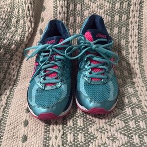 Asics Teal and Pink Athletic Shoes